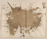 Hermann Nitsch, Untitled, 1983, blood on canvas, mounted on canvas; framed