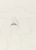 Maria Lassnig, Verkleidung, 1992, graphite on paper; framed