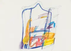 Martha Jungwirth, Untitled, 1967, mixed media on paper; framed