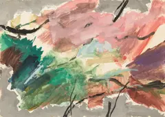 Max Weiler, Untitled, 1962, egg tempera on paper; framed