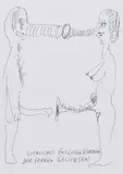 Günter Brus, Liebliches Entgegenkommen der fernen Geliebten, india ink on paper; unframed
