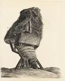 Othmar Zechyr, Einsame Konstruktion, 1977, india ink, pen on tracing paper; unframed