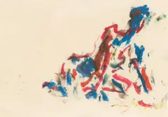 Otto Muehl, Untitled, 1981, oil pastel on paper; framed