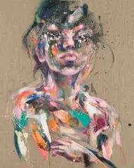 Lucia Riccelli, Strong Fragility, acrylic and oil on canvas; framed
