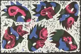 Kiki Kogelnik, New York Heads, 1994, coloured screen print on paper; framed