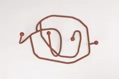 Abonnement (coat rack) by Franz West, 2003, construction steel, painted reddish brown, sold Dec 2025