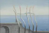 Eduard Angeli, Untitled (Design zu "Bäume"), 1995, mixed media on paper; framed