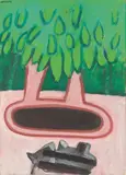 Kurt Hüpfner, Parkteich, 1999, acrylic on canvas; framed