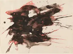 Markus Prachensky, Liechtenstein, 1956, mixed media on paper; framed