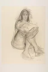 Valentin Oman, Frauenakt, 1976, charcoal on paper; unframed