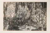 Herbert Brandl, Untitled (Bäume), 1982, chalk on paper; framed