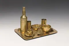 Daniel Spoerri, Tableau Piège, 1981, bronze, gilded