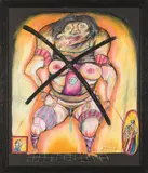 Franz Ringel, Untitled, 1975, mixed media on paper, mounted on cardboard; framed
