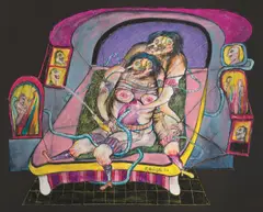 Franz Ringel, Untitled, 1976, mixed media on paper; framed