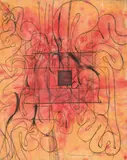 Hermann Nitsch, Untitled, 2009, lithograph, hand-coloured with watercolours; framed