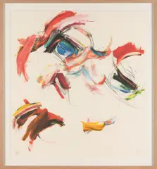 Puppenkopf by Wolfgang Hollegha, 2023, chromolithography on laid paper; framed, sold Dec 2025