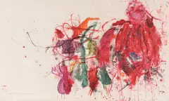 Martha Jungwirth, Untitled (Rote Frau), 2006, silkscreen print on laid paper; unframed