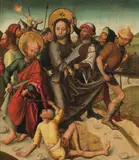 Martin Schongauer, The Taking of Christ, c. 1500, oil on panel, parqueted; framed