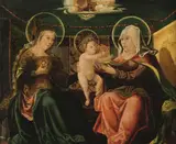 Wolf Huber, Virgin and Child with Saint Anne, c. 1520/30, oil on panel; framed