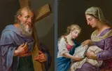 Franz Christoph Janneck, Two Depictions of Saints, oil on copper; framed