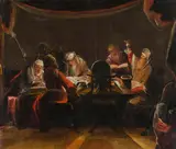 Alchemist Scene by Artists of the 17th & 18th century, oil on canvas; framed, sold Oct 2025