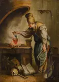 called Kremser-Schmidt Martin Johann Schmidt, The Alchemist, oil on panel; framed