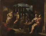 called Il Todeschini Giacomo Francesco Cipper, Celebrating Farmers, oil on canvas; framed