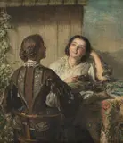 Johann Baptist Reiter, The Two Young Coffee Sisters, c. 1858, oil on canvas; framed