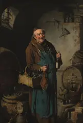 Hermann Armin Kern, Süße Last, oil on panel; framed