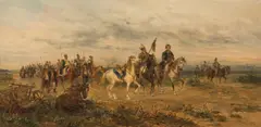 Ludwig Gedlek, After the Encounter (Ukrainian Cossacks), 1882, oil on panel; framed