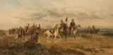 Ludwig Gedlek, After the Encounter (Ukrainian Cossacks), 1882, oil on panel; framed