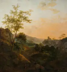 Karl Schallhas, Southern Landscape, 1795, oil on canvas; framed