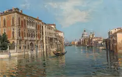 Bernardo Hay, Canal Grande and Santa Maria della Salute, Venice, oil on canvas; framed