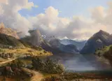 Karl von Kratzer, Grundlsee, 1849, oil on panel; framed