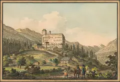 Franz Schweighofer, Schloss Brugg near Lienz, watercolour on paper; framed