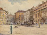 Hans Enzinger, Freyung, Vienna, 1912, watercolour on paper; framed
