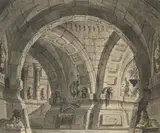 Josef Platzer, Architectural Studies (mixed lot of 4 items), pencil, ink, watercolour on paper; unframed, in cut-out