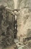 Norbert Bittner, Exotic Landscapes (mixed lot of 3 items), watercolour, pencil on paper; unframed, in cut-out