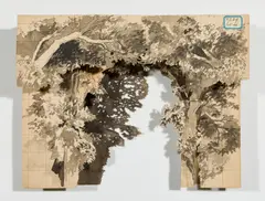 Stage Design Models, Stage Set Models, including for Aida, Die Zauberflöte, Figaros Hochzeit, Don Juan, Siegfried, Das Rheingold, Walküre, Die Jungfrau von Orleans, Der Kaufmann von Venedig, La Bohème, Toska, Der Evangelimann, Der Verschwender, Undine, Faust, Lohengrin, Freischütz (mixed lot 136 Scenery Elements), mixed media, including pen, watercolour, pencil on thin cardboard