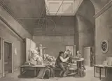 Reinier Vinkeles, The Drawing Hall, c. 1800, etching and copper engraving; unframed in cut-outs