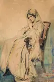 Stanislaw Zawadzki, Portrait of a Polish noblewoman, 1920, watercolour on paper on cardboard; framed