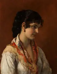 Eugen von Blaas, Venician woman, oil on panel; framed