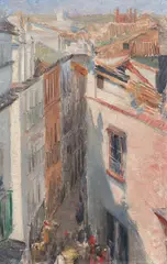 Josef Engelhart, Street in Seville, 1892, oil on panel; framed