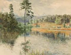Josef Engelhart, Spintikteiche, Carinthia, watercolour on paper; framed