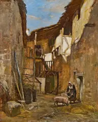 Rudolf Ribarz, Châteldon, Auvergne, oil on panel; framed