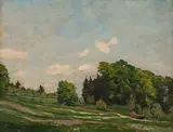 Franz Gruber-Gleichenberg, Summer landscape, 1920, oil on cardboard; framed