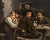 Franz Defregger, On health (study), c. 1884, oil on canvas; framed