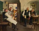 Adolf Reich, In the parlour, oil on panel; unframed