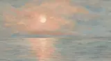 Sonnenaufgang am Meer by Emilie Mediz-Pelikan, c. 1890, oil on panel; framed, sold Jun 2025