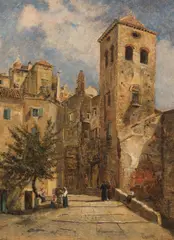 Marie Egner, From Sebenico (Šibenik), Dalmatia, c. 1884/85, oil on canvas; framed